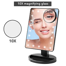 GERUIKE Specchio Trucco con Luci,Specchio Trucco con Ingrandimento 10X,Specchio con LED, Specchio per il Trucco Cosmetico, Touch Screen Ricaricabile USB