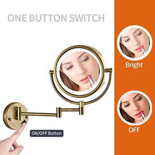 WZDD Specchio Ingranditore da Parete, Specchio da Trucco con Luce LED, 8 Pollici Double Sided Estensibile Specchio Cosmetico - per Toletta O Bagno