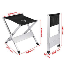 Racefoxx - Sgabello pieghevole, con ripiano per le gambe