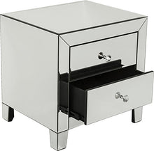 Kare Luxury Comò con 2 Cassetti, Bianco (Argento), 50 x 49 x 41 cm