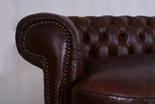 Castlefield - Divano a 3 posti, stile Chesterfield, vintage, in vera pelle