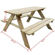 Oushome Tavolo da Picnic per Bambini 89 x 89,6 x 50,8 cm in Legno di Pino