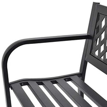 Oushome Panchina da Giardino 118 cm in Acciaio Nera