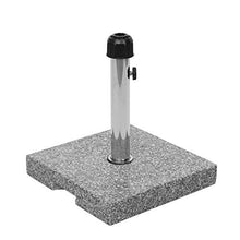 Mendler Base Piede per ombrellone Quadrata HWC-F92 Granito Marmorizzato 23kg Grigio