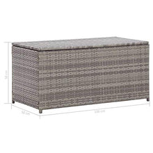 E E-NICES Baule da Giardino in Polyrattan 100x50x50 cm Grigio