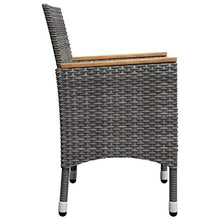 FAMIROSA Set Bistrot Giardino 3 pz Polyrattan e Vetro Temperato Grigio-8385