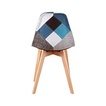 Sedie da pranzo moderne patchwork con gambe in legno scandinave, sedie per studio per soggiorno, sala da pranzo, camera da letto, ufficio, bar, ecc, set di 4 pezzi (blu)