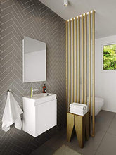 Allibert Mobili da Bagno Set Sottopensile 40 cm Lavabo Specchio Pre-assemblati senza Maniglie