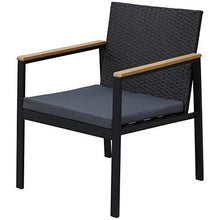 Outsunny Set 4 Pezzi Salotto da Esterni con 2 Sedie, Divano e Tavolino | Mobili da Giardino in Rattan e Acciaio Nero - Arredi Casa