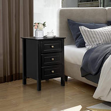 Yaheetech Comodino Camera da Letto Moderno con 3 Cassetti Cameretta Tavolino da Salotto Laterale Divano Nero 40 x 40 x 60 cm