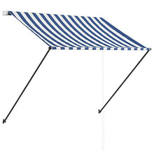 VidaXL Tenda da sole retrattile con LED, 100 × 150 cm, blu e bianco