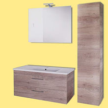 OGOMONDO Mobile da bagno sospeso Spring Corda con Colonna specchio MADE IN ITALY