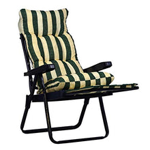 TECNOWEB Cuscino Super Imbottito per Sdraio con Carrello - Ideale per Esterni ed Interni - Adatto agli sdrai Estraibili - 100% Made in Italy - Colore: Rigato Ecru Verde
