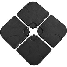 Yaheetech Base per Ombrellone da Giardino Pesi per Ombrellone Parasole in Plastica Riempibile con Sabbia o Acqua Fino a 54 kg 4 Pezzi Nero