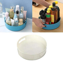 Vassoio rotante multifunzione da 2 pezzi / Organizer da cucina / Organizer per cosmetici, Base antiscivolo Supporto per espositore cosmetico regolabile a 360 gradi girevole (White 2pc)