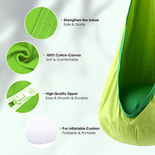 Eggdel Hammock del cotone del bambino con il cugino di plastica gonfiabile supporto fino a 70kg - Verde
