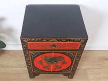 Yajutang credenza cassettiera cinese 1 cassetto 2 ante dipinte nero