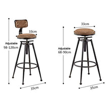 GYPPG Chairs Bar Stools Pub Kitchen Dining Bistro Cafe Adjustable Height 27''-35'' Counter Height Bar Chair Retro Finish Faux Leather Metal Iron (Blue) Counter Kitchen