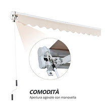 Outsunny Tenda da Sole Avvolgibile Impermeabile da Esterno in Poliestere 3×2,5m