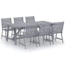 vidaXL Set Pranzo da Giardino 7 pz in Legno Massello di Acacia Grigio