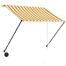 VidaXL - Tenda da sole retrattile con LED, 100 x 150 cm, giallo e bianco