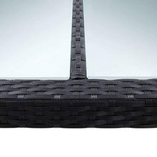 E E-NICES Tavolo da Giardino Nero 200x200x74 cm in Polyrattan