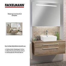 Fackelmann - Set di 3 specchietti da Bagno appesi e Illuminati, 110 cm, Colore: Marrone