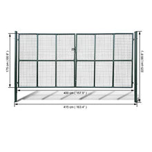 taofuzhuang Cancello a Rete per Giardino 415 x 225 cm / 400 x 175 cm Articoli di ferramenta Barriere e recinzioni Cancelli