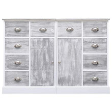 FAMIROSA Credenza con 10 Cassetti Grigia 113x30x79 cm, in Legno