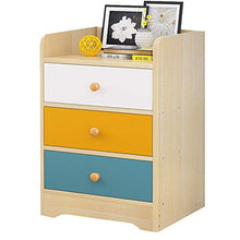 Comodino, Comodino con 3 cassetti Comodini in Legno Comodini Comodino for la casa Pratico e Versatile (Color : Beige, Size : 33 * 30 * 59cm)