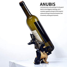 LANGTAO Antico Egiziano Anubis Dio Wine Rack, Wine Holder, Figurine Resin Craft Wine Seat, Ornamento per La Casa, Regalo Modello in Miniatura per Sala da Pranzo, Camera da Letto E Cucina