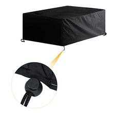 AWNIC Copertura Tavolo da Giardino Telo Copri Tavolo Sedie 4 a 6 Posti Impermeabile Design Antivento 170X95X75cm