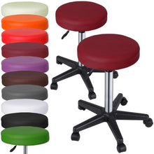 MIADOMODO Sgabelli Regolabili con Ruote Colore Bordeaux Set da 2