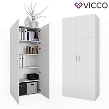 VICCO - Armadio per documenti/pratiche FRANK Bianco, Armadio a 2 ante, libreria, scaffale verticale per pratiche