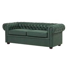 Beliani Divano 3 Posti Design Vintage in Pelle Verde Moderno da Salotto Chesterfield