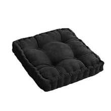 Xpnit - Cuscino per sedia, in cotone, rotondo, quadrato, spessore 10 cm, per sedia da pranzo, ufficio, esterno (45 cm, nero)