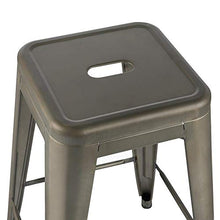 Yaheetech Set 4 Sgabelli Alti da Bar Vintage in Metallo Cucina Industriali Impilabili Opaco Antiruggine Altezza 61 cm