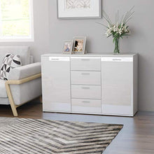 vidaXL Credenza Bianco Lucido 120x35,5x75 cm in Truciolato