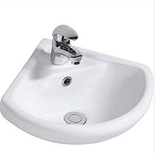 HOUSLER® Compatto lavabo in ceramica da appendere ad angolo con miscelatore e rifiuti 46x39x19cm
