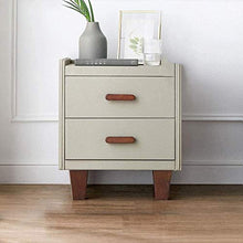 Armadietti Comodino Comodino Piedi in Legno massello Pelle Artificiale 2 cassetti Tavolino da Camera da Letto di Grande capacità (Colore: B, Dimensioni: 40X40X47)