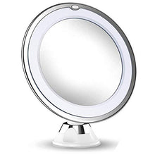 Vimdiff Digimate 2019 - Specchio cosmetico illuminato a LED, ingrandimento 10x, orientabile a 360°, con ventosa, ideale per la casa e durante i viaggi