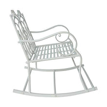 miozzi Panchina a Dondolo da Giardino 2 Posti in Ferro Shabby Bianco 102x74.5x78 cm