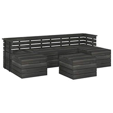 vidaXL Set Divani da Giardino su Pallet 7 pz Legno Pino Grigio Scuro