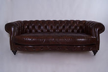 Castlefield - Divano a 3 posti, stile Chesterfield, vintage, in vera pelle