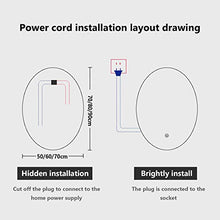 Specchio Bagno con Luce LED con Illuminazione, con Interruttore Touch e Funzione Anti-Appannamento, Bianco Caldo/Bianco Freddo