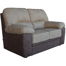 Divano per Soggiorno Salone in Nabuk Imbottito (2 Posti, Beige/Marrone)