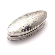 Portapillole ovale con incisione, in argento Sterling 925, contenitore per pillole personalizzabile, stile vintage