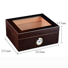 WLMGWRXB Humidor per sigari da Tavolo, Humidor da Viaggio in Legno per sigari con igrometro e umidificatore Contiene 25-50 sigari