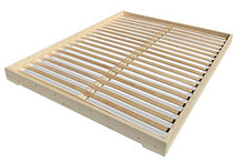 Letto in Legno, Letto Giapponese Modello Nokido 140x200 con reti a doghe, Color Teak