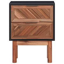 FAMIROSA Comodino 40x30x53 cm in Legno Massello di Acacia e MDF